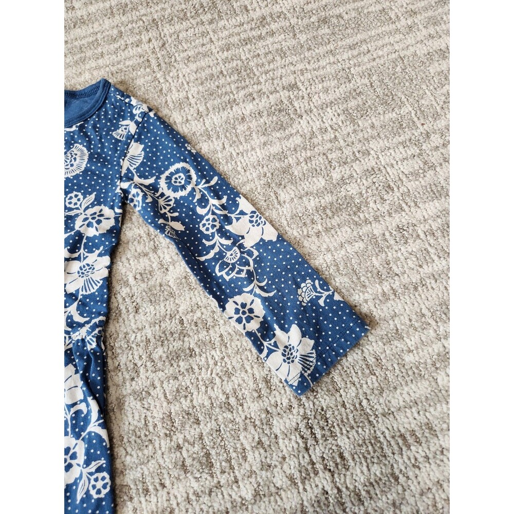 Tea Collection Girls Blue Floral Long Sleeve Dress - Picture 7 of 12